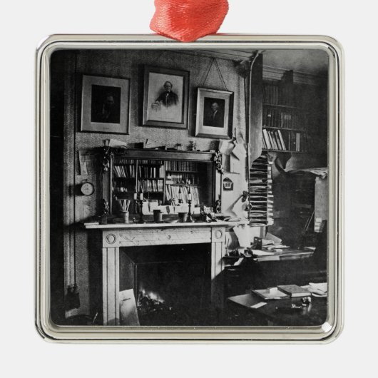 Charles Darwin's studie in Down House Metalen Ornament (Voorkant)