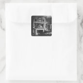 Charles Darwin's studie in Down House Vierkante Sticker (Tas)