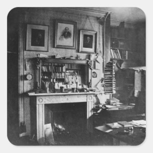 Charles Darwin's studie in Down House Vierkante Sticker