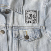 Charles de Bald, koning van Frankrijk Vierkante Button 5,1 Cm (In situ)