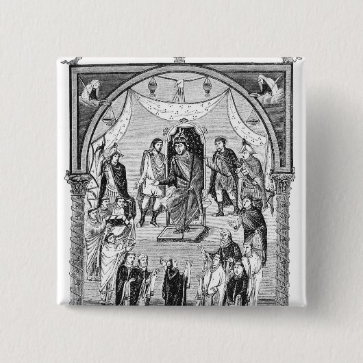 Charles de Bald, koning van Frankrijk Vierkante Button 5,1 Cm (Voorkant)