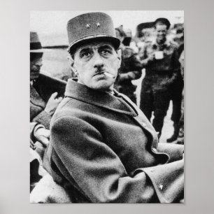 Charles De Gaulle militair portret Poster