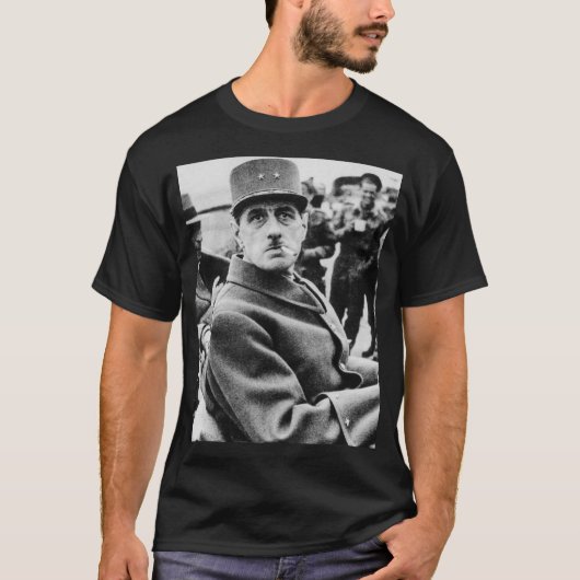 Charles De Gaulle militair portret T-shirt (Voorkant)