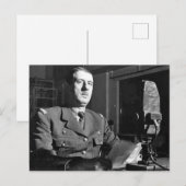 Charles De Gaulle Portrait Briefkaart (Voorkant / Achterkant)