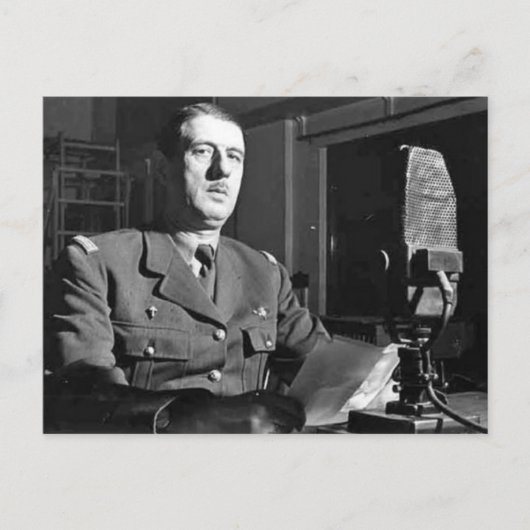 Charles De Gaulle Portrait Briefkaart (Voorkant)