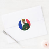 Charles de Gaulle Ronde Sticker (Envelop)