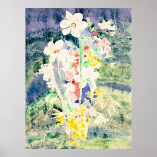 Charles Demuth Narcissen 1917 Oude Aquarel Poster (Voorkant)