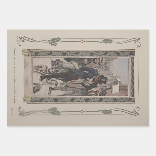 Charles Dickens' A Christmas Carol 1914 Gift Wrap Inpakpapier Vel (Voorkant)