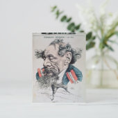 Charles Dickens astride over het Kanaal Briefkaart (Staand voorkant)