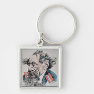 Charles Dickens astride over het Kanaal Sleutelhanger