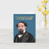 Charles Dickens Best Times Birthday Kaart (Gele Bloem)