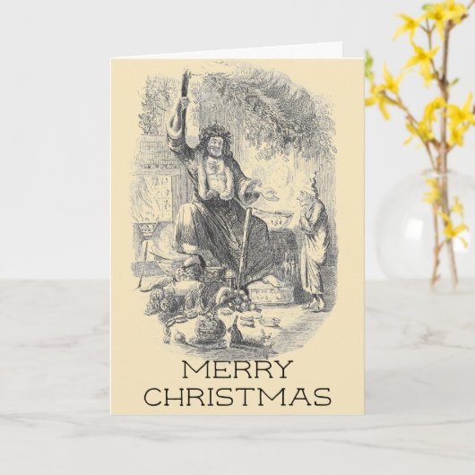 Charles Dickens Christmas Carol Christmas Kaart (Gele Bloem)