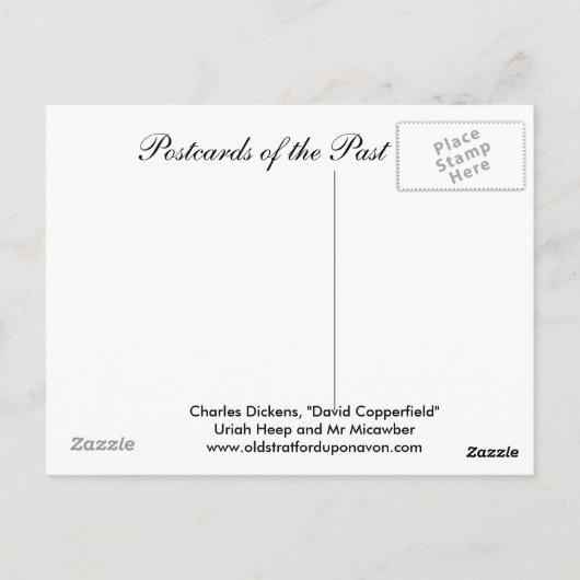 Charles Dickens, "David Copperfield" Briefkaart (Achterkant)