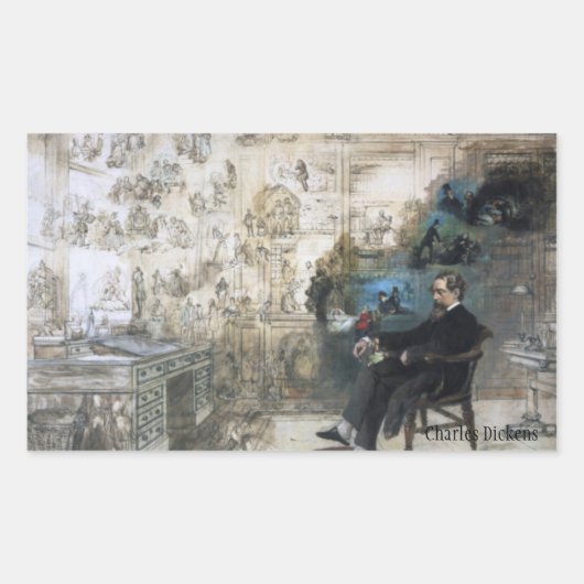 Charles Dickens Dreaming Stickers (Voorkant)