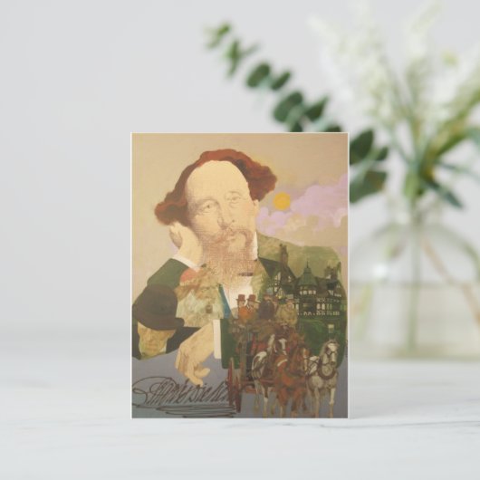 Charles Dickens, Engelse auteur Briefkaart (Staand voorkant)