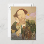 Charles Dickens, Engelse auteur Briefkaart (Voorkant / Achterkant)