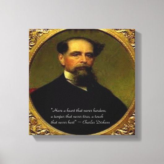 Charles Dickens & Hartverwarmend citaat canvasprin Canvas Afdruk (Voorkant)