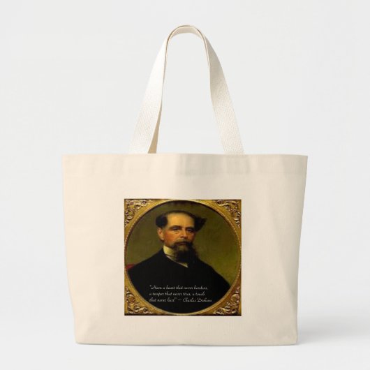 Charles Dickens & Hartverwarmende quote Grote Tote Bag (Voorkant)