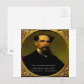 Charles Dickens & Heartfelt Quote Briefkaart (Voorkant / Achterkant)
