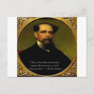 Charles Dickens & Heartfelt Quote Briefkaart