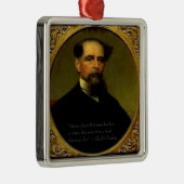 Charles Dickens & Heartfelt Quote Metalen Ornament (Rechts)