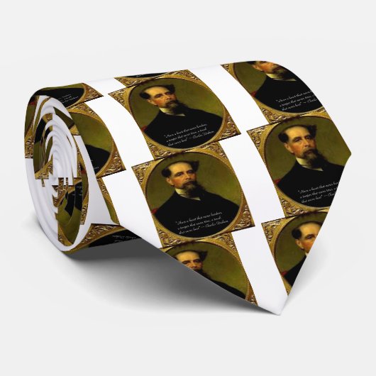 Charles Dickens & Heartfelt Quote Stropdas (Opgerold)