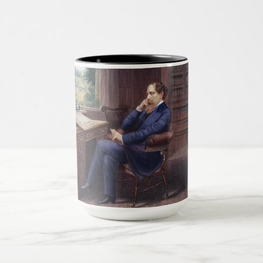 Charles Dickens in zijn boek Mok (Midden)