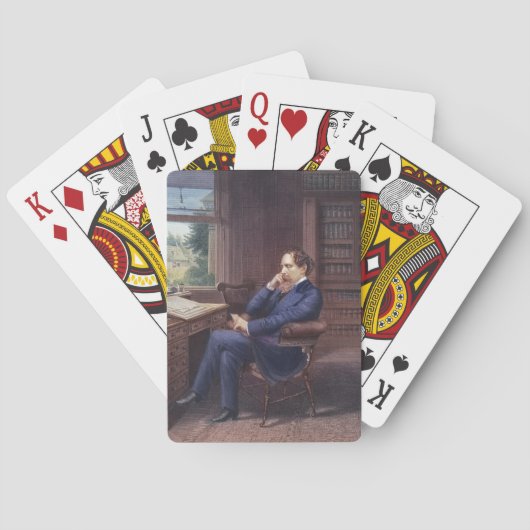 Charles Dickens in zijn boek Pokerkaarten (Achterkant)