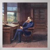Charles Dickens in zijn boek Poster (Voorkant)