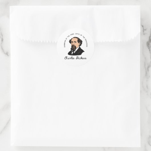 Charles Dickens - Kampioen van de armen Ronde Sticker (Tas)
