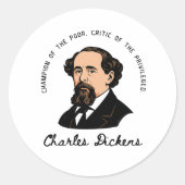 Charles Dickens - Kampioen van de armen Ronde Sticker (Voorkant)