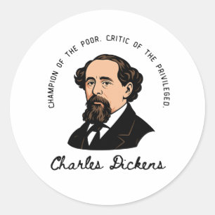 Charles Dickens - Kampioen van de armen Ronde Sticker