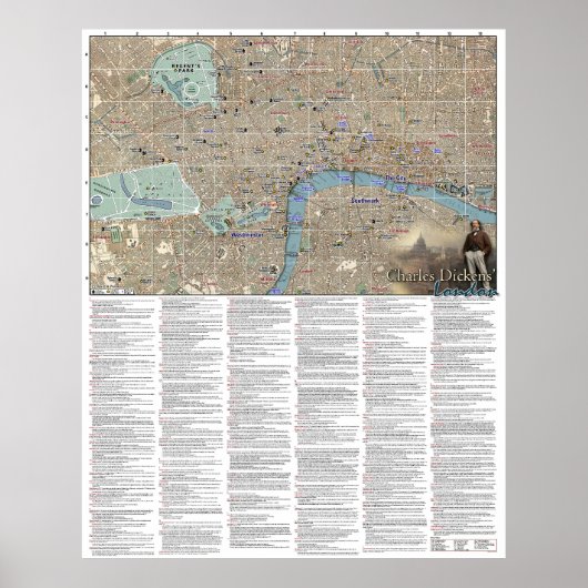 Charles Dickens' Londen Poster (Voorkant)
