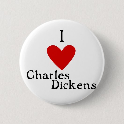 Charles Dickens Love Ronde Button 5,7 Cm (Voorkant)