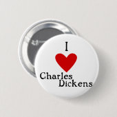 Charles Dickens Love Ronde Button 5,7 Cm (Voorkant /achterkant)