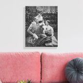 Charles Dickens met twee dochters Canvas Afdruk (Insitu (Woonkamer))
