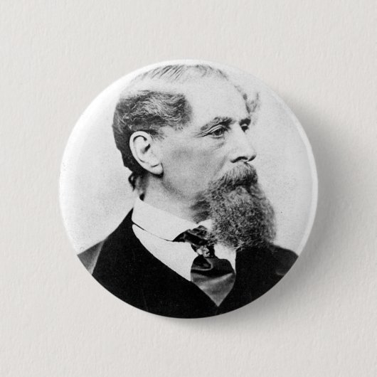 Charles Dickens Photo Ronde Button 5,7 Cm (Voorkant)