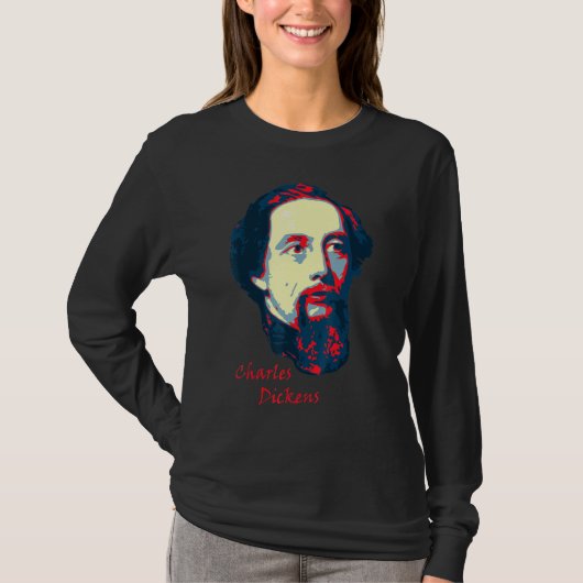 Charles Dickens Pop Kunst T-shirt (Voorkant)