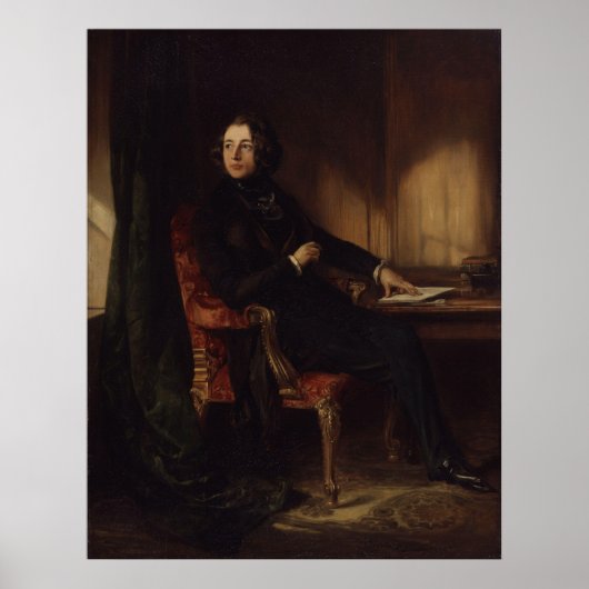 Charles Dickens Portrait by Daniel Maclise Poster (Voorkant)