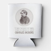 Charles Dickens Portrait en Quote Blikjeskoeler (Voorkant)