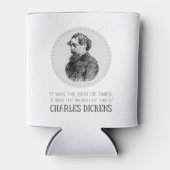 Charles Dickens Portrait en Quote Blikjeskoeler (Voorkant)