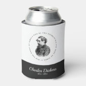 Charles Dickens Portrait en Quote Blikjeskoeler (Blikje Voorkant)