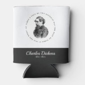 Charles Dickens Portrait en Quote Blikjeskoeler (Voorkant)