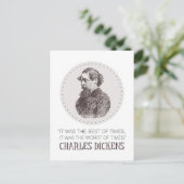 Charles Dickens Portrait en Quote Briefkaart (Staand voorkant)