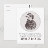 Charles Dickens Portrait en Quote Briefkaart (Voorkant / Achterkant)