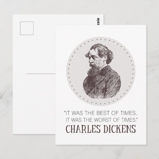 Charles Dickens Portrait en Quote Briefkaart (Voorkant / Achterkant)