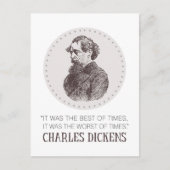 Charles Dickens Portrait en Quote Briefkaart (Voorkant)