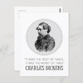 Charles Dickens Portrait en Quote Briefkaart