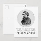 Charles Dickens Portrait en Quote Briefkaart (Voorkant / Achterkant)