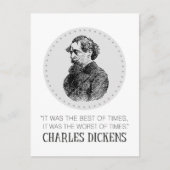 Charles Dickens Portrait en Quote Briefkaart (Voorkant)